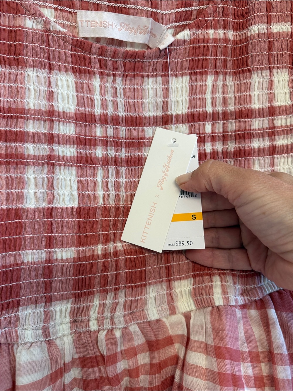 Pink Red Plaid Ruffled Sundress - Picture 7 of 8